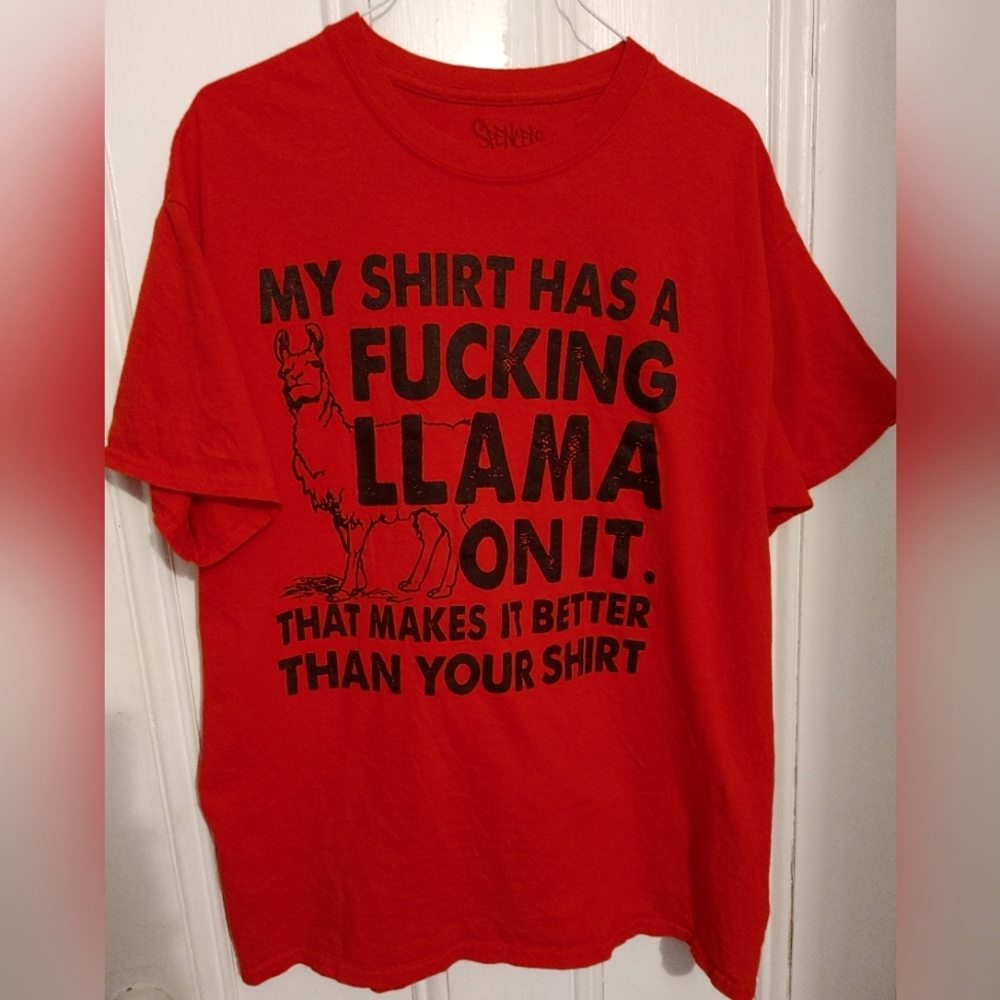 F*cking Llama Shirt 🦙 Comic Humour Graphic Tee  Spencer's Size Large